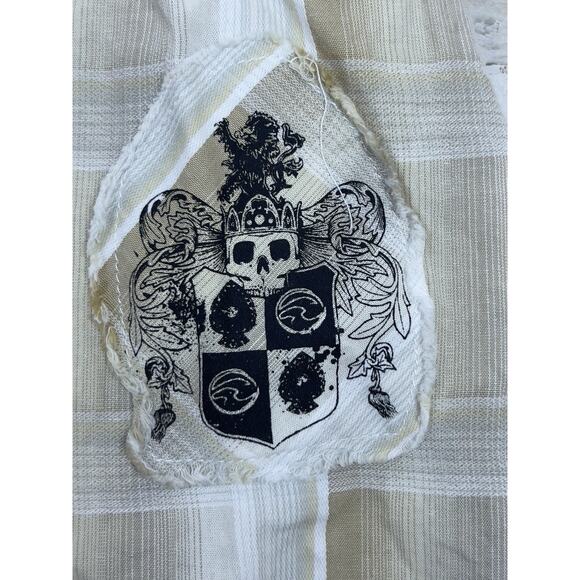 Ocean Current Mens Short Sleeve Large Surfing Plaid Button Up Tan - Picture 6 of 10